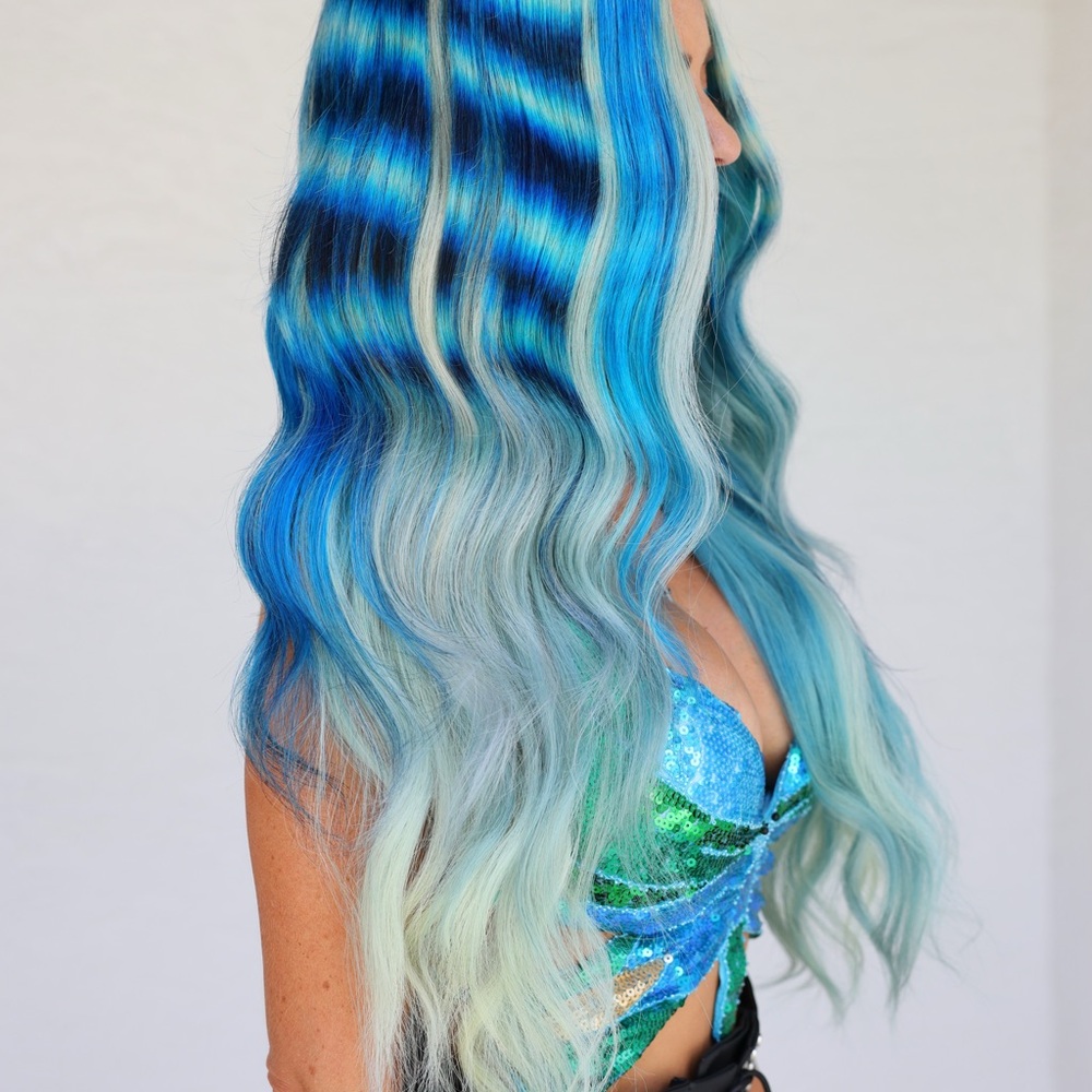 BLUE and GREEN SEQUIN BUTTERFLY TOP